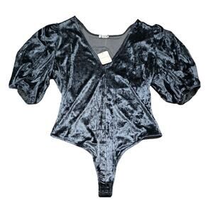 NWT Free People Don't You Wish Crushed Velvet Bodysuit Size Medium